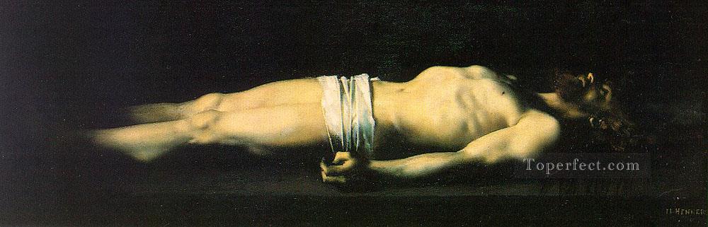 Jesus am Grab Nacktheit Jean Jacques Henner Religiosen Christentum Ölgemälde
